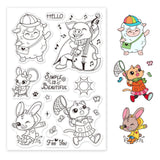 Craspire Animal, Sheep, Pig, Rabbit, Cat, Mouse Cute, Cartoon Clear Silicone Stamp Seal for Card Making Decoration and DIY Scrapbooking