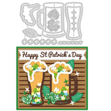 CRASPIRE St Patrick's Day, Beer, Clover Carbon Steel Cutting Dies Stencils, for DIY Scrapbooking/Photo Album, Decorative Embossing DIY Paper Card