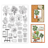 Craspire Plant, Potted Plant, Leaves, Cactus Clear Silicone Stamp Seal for Card Making Decoration and DIY Scrapbooking