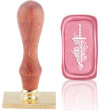 Flower Sword Wood Handle Rectangle Wax Seal Stamp