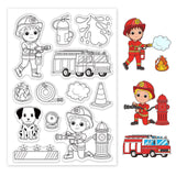 Craspire Firefighter, Fire Truck, Fighting Fire, Fire Clear Silicone Stamp Seal for Card Making Decoration and DIY Scrapbooking