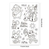 Craspire Animal, Sheep, Pig, Rabbit, Cat, Mouse Cute, Cartoon Clear Silicone Stamp Seal for Card Making Decoration and DIY Scrapbooking