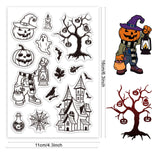 Craspire Custom PVC Plastic Clear Stamps, for DIY Scrapbooking, Photo Album Decorative, Cards Making, Halloween Themed Pattern, 160x110x3mm