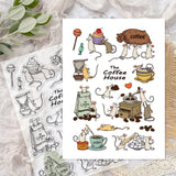 Craspire Mouse and Coffee Clear Silicone Stamp Seal for Card Making Decoration and DIY Scrapbooking