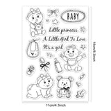 Craspire Baby, It's A Girl, Play Baby, Cute Bear, Baby Products Clear Stamps Silicone Stamp Seal for Card Making Decoration and DIY Scrapbooking