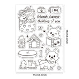 Craspire Corgi, Delightful Dog, Gift Box Dog, Pet Paraphernalia Clear Silicone Stamp Seal for Card Making Decoration and DIY Scrapbooking