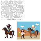 CRASPIRE Cowboy, Horse, Cowboy Hat, Saddle, Jacket, Cactus, People, Boots, Clouds Carbon Steel Cutting Dies Stencils, for DIY Scrapbooking/Photo Album, Decorative Embossing DIY Paper Card