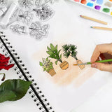 Craspire Plant, Potted Plant, Leaves, Cactus Clear Silicone Stamp Seal for Card Making Decoration and DIY Scrapbooking