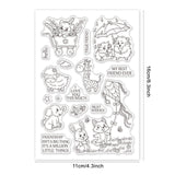 Craspire Friendship Animal Cat Guinea Pig Sheep Deer Elephant Rabbit Fox Bird Clear Silicone Stamp Seal for Card Making Decoration and DIY Scrapbooking