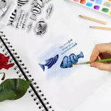 Craspire Fish Ocean Greetings Clear Silicone Stamp Seal for Card Making Decoration and DIY Scrapbooking