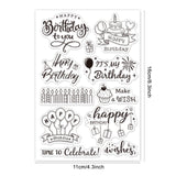 CRASPIRE Happy Birthday to You, It's Time to Celebrate, It's My Birthday, Blessings, Make a Wish Clear Silicone Stamp Seal for Card Making Decoration and DIY Scrapbooking