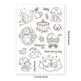 Craspire Clear Silicone Stamp Seal for Card Making Decoration and DIY Scrapbooking, Including Baby, Moon, Cradle