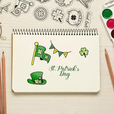 Craspire St. Patrick's Day, Four Leaf Clover Clear Stamps Silicone Stamp Seal for Card Making Decoration and DIY Scrapbooking