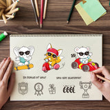 Craspire Funny Animals, Elephants, Foxes, Bears, Skateboards, Karts, Motorcycles Clear Silicone Stamp Seal for Card Making Decoration and DIY Scrapbooking