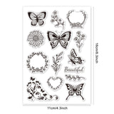 Craspire TPR Stamps, with Acrylic Board, for Imprinting Metal, Plastic, Wood, Leather, Mixed Patterns, Butterfly Pattern, 6-1/4x4-3/8 inches(16x11cm)