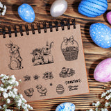 Craspire Vintage, Sketch, Easter, Bunny, Chick, Egg Basket Clear Stamps Silicone Stamp Seal for Card Making Decoration and DIY Scrapbooking