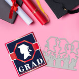 CRASPIRE Graduation Silhouette Carbon Steel Cutting Dies Stencils, for DIY Scrapbooking/Photo Album, Decorative Embossing DIY Paper Card