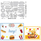 CRASPIRE Hamburger, French Fries, Coke Cola, Ice Cream, Hot Dog, Donut, Food Carbon Steel Cutting Dies Stencils, for DIY Scrapbooking/Photo Album, Decorative Embossing DIY Paper Card