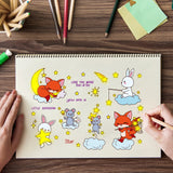 Craspire Star Animal, Moon, Fox, Bunny, Mouse Clear Silicone Stamp Seal for Card Making Decoration and DIY Scrapbooking