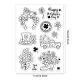 Craspire Four-leaf Clover, Clover, Clover, St Patrick's Day Clear Stamps Silicone Stamp Seal for Card Making Decoration and DIY Scrapbooking