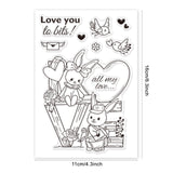 Craspire LOVE, Valentine's Day, Animals, Love, Rabbit Clear Silicone Stamp Seal for Card Making Decoration and DIY Scrapbooking