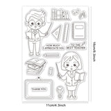 Craspire Favorite Teacher, Female Teacher, Male Teacher, Book, Blackboard, Ruler, Pen, Light Bulb Stamp Clear Silicone Stamp Seal for Card Making Decoration and DIY Scrapbooking