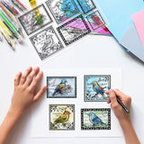 Craspire Vintage, Bird Stamp, Realistic Birds, Flower, Cute Bird, Birds Pattern Clear Silicone Stamp Seal for Card Making Decoration and DIY Scrapbooking