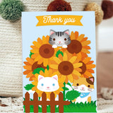 CRASPIRE Cat, Sunflower, Fence, Flower Carbon Steel Cutting Dies Stencils, for DIY Scrapbooking/Photo Album, Decorative Embossing DIY Paper Card