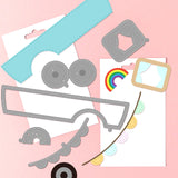 CRASPIRE Bus, Rainbow, Flag Carbon Steel Cutting Dies Stencils, for DIY Scrapbooking/Photo Album, Decorative Embossing DIY Paper Card