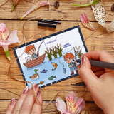 Craspire Fishing Boy Clear Silicone Stamp Seal for Card Making Decoration and DIY Scrapbooking