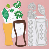 CRASPIRE St Patrick's Day, Beer, Clover Carbon Steel Cutting Dies Stencils, for DIY Scrapbooking/Photo Album, Decorative Embossing DIY Paper Card