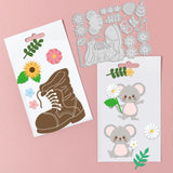 CRASPIRE Boots, Flowers, Animals Carbon Steel Cutting Dies Stencils, for DIY Scrapbooking/Photo Album, Decorative Embossing DIY Paper Card