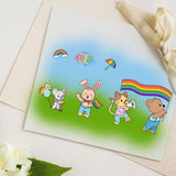 Craspire Happy Pride Day, Rainbow, Party Parade, Bear, Rabbit, Cat Clear Silicone Stamp Seal for Card Making Decoration and DIY Scrapbooking