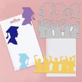 CRASPIRE Graduation Silhouette Carbon Steel Cutting Dies Stencils, for DIY Scrapbooking/Photo Album, Decorative Embossing DIY Paper Card