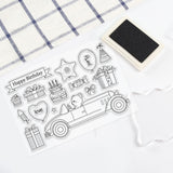 Craspire Car, Birthday, Gift, Cake, Balloon Clear Silicone Stamp Seal for Card Making Decoration and DIY Scrapbooking