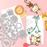 CRASPIRE Monkey, Lion, Giraffe, Flowers, Leaves, Butterflies, Balloons, Numbers Carbon Steel Cutting Dies Stencils, for DIY Scrapbooking/Photo Album, Decorative Embossing DIY Paper Card