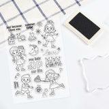 Craspire Summer, Fireflies, Night, Children, Moon, Stars Stamp Clear Silicone Stamp Seal for Card Making Decoration and DIY Scrapbooking