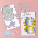 CRASPIRE Diving Helmet, Diver Carbon Steel Cutting Dies Stencils, for DIY Scrapbooking/Photo Album, Decorative Embossing DIY Paper Card