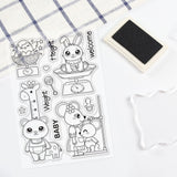 Craspire Animal, Baby, Weighing, Rabbit, Bear, Rat, Chicken Clear Silicone Stamp Seal for Card Making Decoration and DIY Scrapbooking