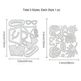 CRASPIRE Summer, Bikini, Flowers, Hibiscus, Plumeria, Sunglasses Carbon Steel Cutting Dies Stencils, for DIY Scrapbooking/Photo Album, Decorative Embossing DIY Paper Card