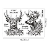 Craspire Custom PVC Plastic Clear Stamps, for DIY Scrapbooking, Photo Album Decorative, Cards Making, Deer Pattern, 160x110x3mm