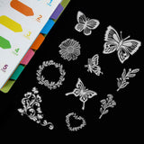 Craspire TPR Stamps, with Acrylic Board, for Imprinting Metal, Plastic, Wood, Leather, Mixed Patterns, Butterfly Pattern, 6-1/4x4-3/8 inches(16x11cm)