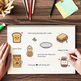 Craspire Peanut Butter Jar, Peanuts, Bread, Knife, Fork, Plate, Emoticon, Love, Word Clear Silicone Stamp Seal for Card Making Decoration and DIY Scrapbooking