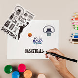 Craspire Custom PVC Plastic Clear Stamps, for DIY Scrapbooking, Photo Album Decorative, Cards Making, Basketball Pattern, 160x110x3mm