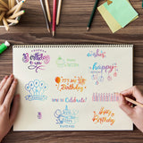 CRASPIRE Happy Birthday to You, It's Time to Celebrate, It's My Birthday, Blessings, Make a Wish Clear Silicone Stamp Seal for Card Making Decoration and DIY Scrapbooking