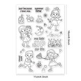 Craspire Summer, Fireflies, Night, Children, Moon, Stars Stamp Clear Silicone Stamp Seal for Card Making Decoration and DIY Scrapbooking