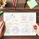 Craspire Clear Silicone Stamp Seal for Card Making Decoration and DIY Scrapbooking, Including Baby, Moon, Cradle