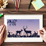 Craspire Meadow, Landscape, Deer, Rabbit, Wolf, Eagle, Bird, Rat, Insect Clear Silicone Stamp Seal for Card Making Decoration and DIY Scrapbooking