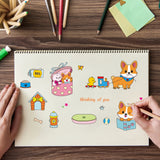 Craspire Corgi, Delightful Dog, Gift Box Dog, Pet Paraphernalia Clear Silicone Stamp Seal for Card Making Decoration and DIY Scrapbooking