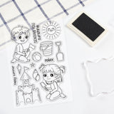 Craspire Beach, Sand Castle, Seashells Clear Stamps Silicone Stamp Seal for Card Making Decoration and DIY Scrapbooking